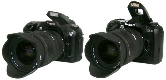 Nikon D100, Canon EOS D60 